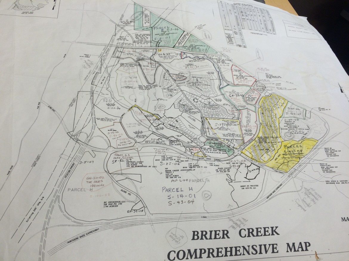 Blueprints of ambition: Original plans for Brier Creek's mixed-use, walkable urban center.